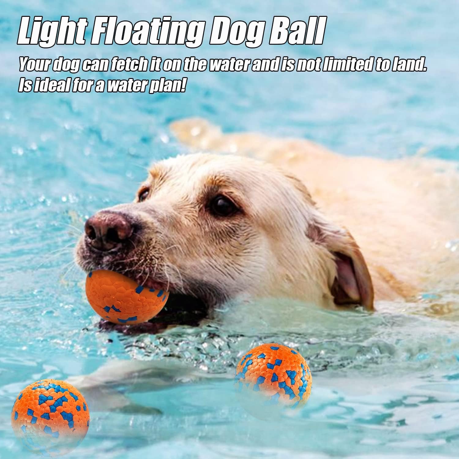 Balls Toy for Aggressive Chewers, Indestructible Bouncy Ball, Lightweight & Floating, Durable Chew Ball for Large & Medium Dogs to Fetch and Play