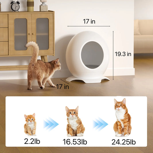 Heated Cat Bed for Large Cats, Cat Warming Bed for Winter, Waterproof Washable Pet Cat Shelter, Cat Hideaway with Light & Sleep Music, Cat Houses for Indoor Cats