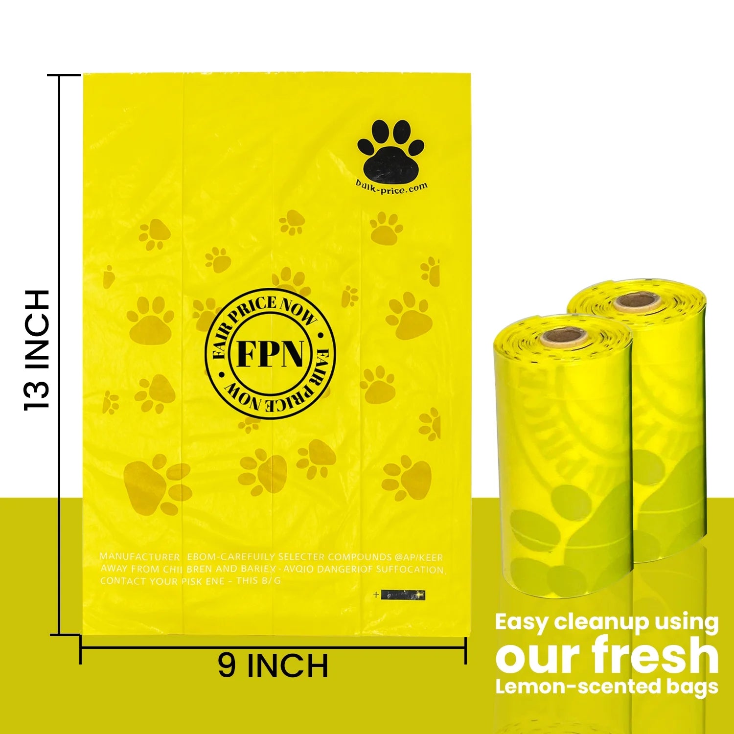 Biodegradable Dog Poop Bags – 240 Count (16 Rolls), Lemon Scented | Extra Thick Leak-Proof 13X9” Pet Waste Bags Eco-Friendly, Easy-Tear Dog Waste Bags