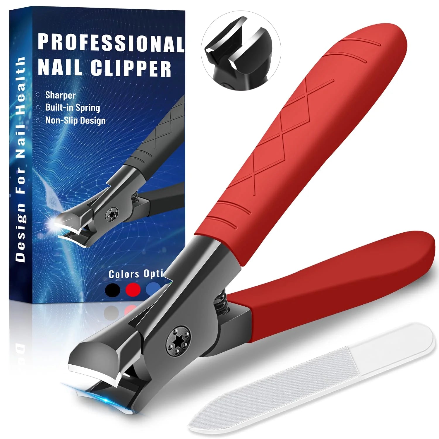 Nail Clippers for Thick Nails, Large Nail Clippers for Men, Senior Toenail Clippers for Thick Nail Strong Nail Clippers for Thick Toenails Non-Slip Finger Nail Clippers Adult