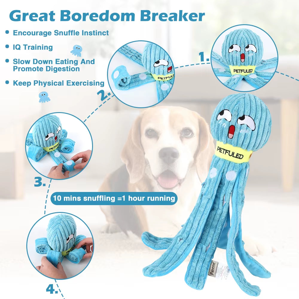 Valentine'S Day Dog Snuffle Toy Dog Plush Octopus Toys, Dog Puzzle Games Interactive Puppy Toys Chew Toys Slow Feeding Games