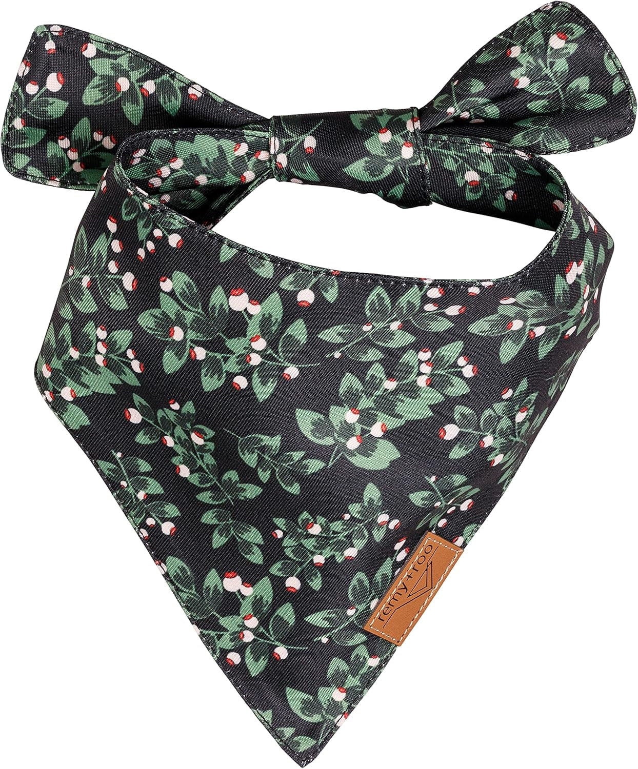 Dog Bandanas - 2 Pack | Holly Set | Premium Durable Fabric | Patented Shape Bandanas for Dogs | Adjustable Fit | Multiple Sizes Offered