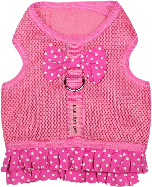 Step in Dog Harness - 100% Mesh Fabric Pink Girl Dog Harnesses - Soft Fully Padded, No Pull Dog Vest Harness Dress - Puppy Harness - Dog Harness Medium Sized Dog - M