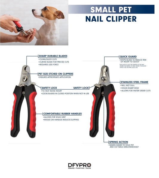 Heavy Duty, High Quality Dog & Cat Nail Clippers with Safety Guard {Small}