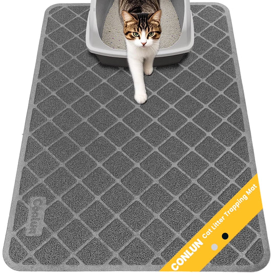 Cat Litter Mat, 24" X 17" Premium Durable PVC, Non-Slip, Less Waste, Urine Waterproof