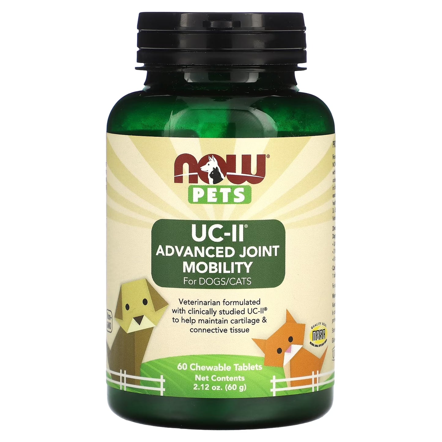 Pets UC-II Advanced Joint Mobility for Dogs/Cats, 60 Chewable Tablets, 2.12 Oz (60 G)