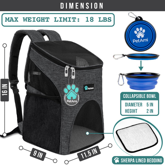 Premium Pet Carrier Backpack, Charcoal Gray