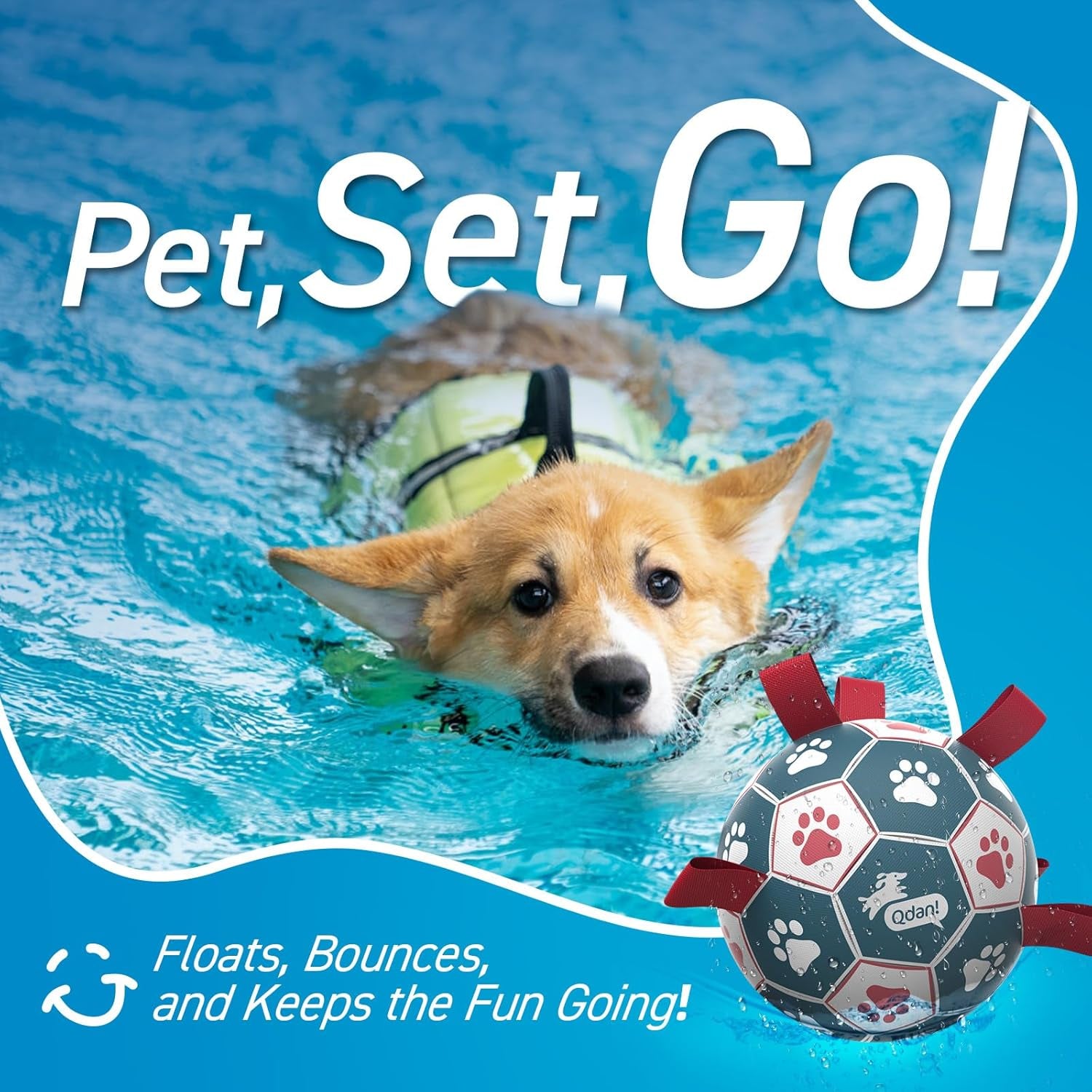 Dog Balls, World Cup Soccer Ball with Straps, Durable Herding Balls for Small Medium Pet, Puppy Birthday Gifts, Dog Water Toy, Pet Toys Puppy Ball (6 Inch)