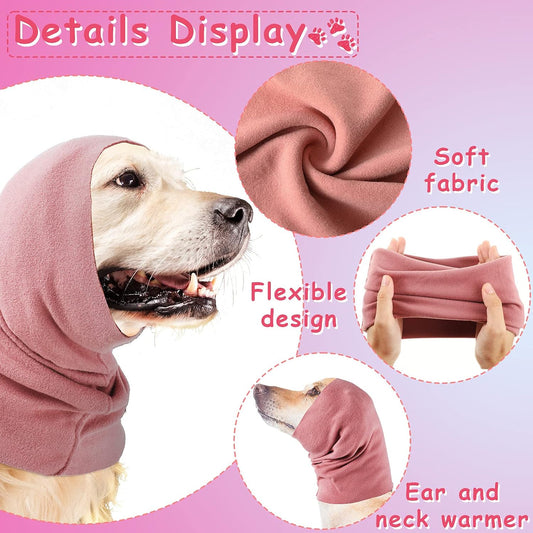3 Pcs Dog Quiet Ear Cover No Shake Head Wrap Dog Calming Hood Ear Headband Muffs Head Wraps for Noise Reduction Earmuff Winter Scarf