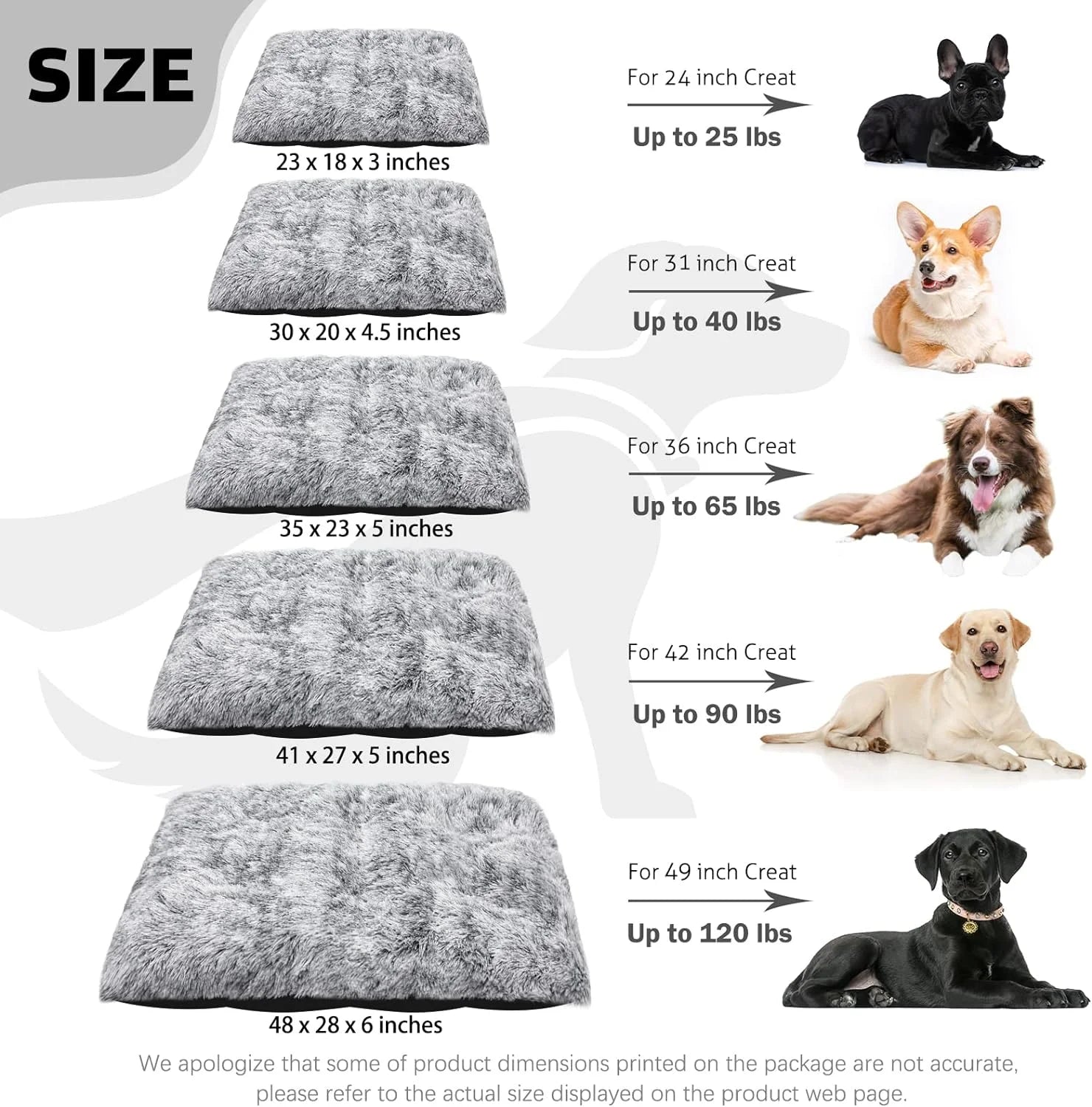 Dog Beds for Medium,Small Dogs Puppy Bed Washable Anti-Slip Sleeping Mat 35"X 23" Gray