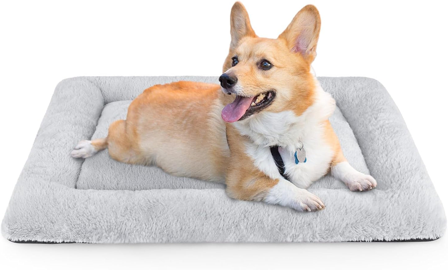 Dog Bed Mat Soft Crate Pad Washable Anti-Slip Mattress for Large Medium Small Dogs and Cats Kennel Pad(29'' X 21'' Grey)