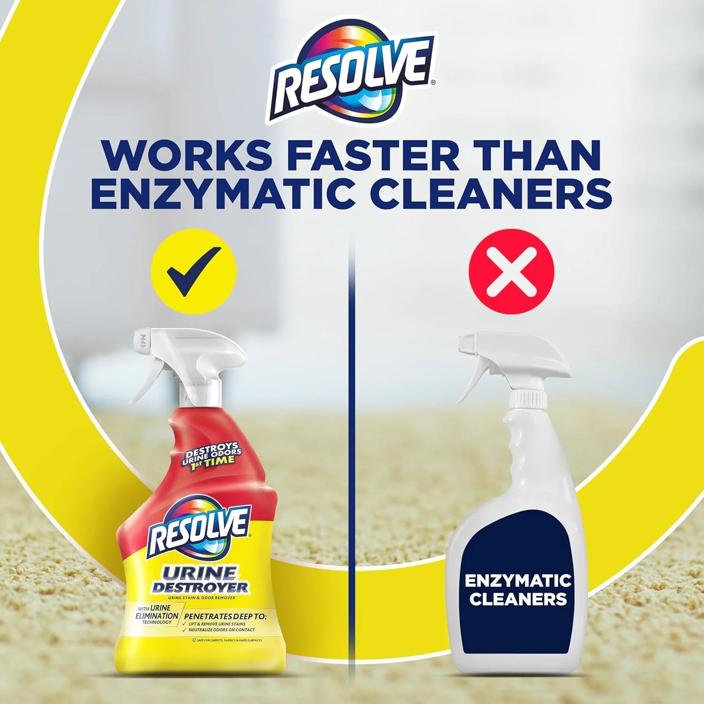 Urine Destroyer Carpet Pet Stain Cleaner Solution and Odor Remover Spray, 32 Oz