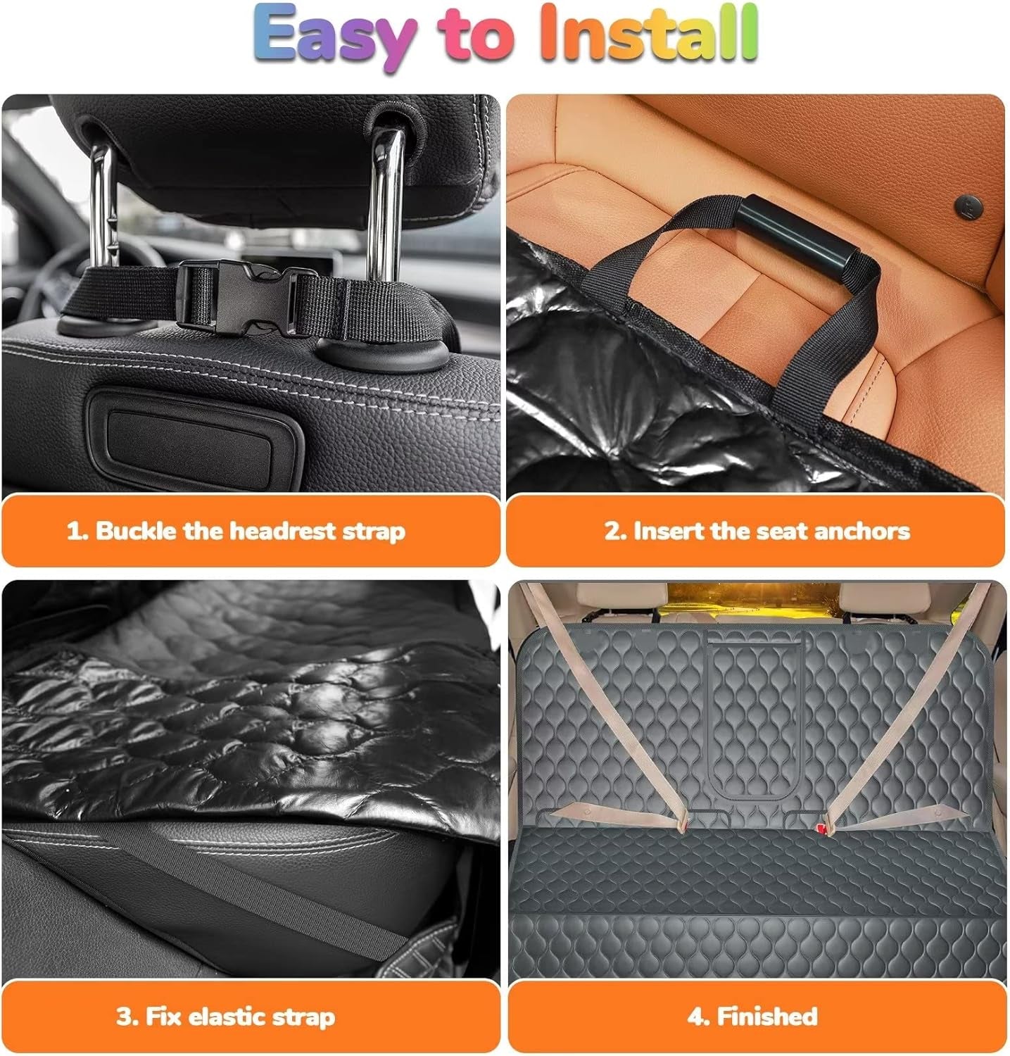 Dog Car Seat Cover for Back Seat - Waterproof Car Seat Protector for Child Carseat & Pets, Nonslip Car Seat Covers for Full Size Suvs & Trucks