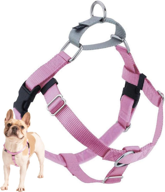 Freedom No Pull Dog Harness, Adjustable Harness, Easy Walking & Comfortable Control, Fits Small, Medium & Large Dogs, Solid Colors, Made in USA, 5/8" XS, Rose