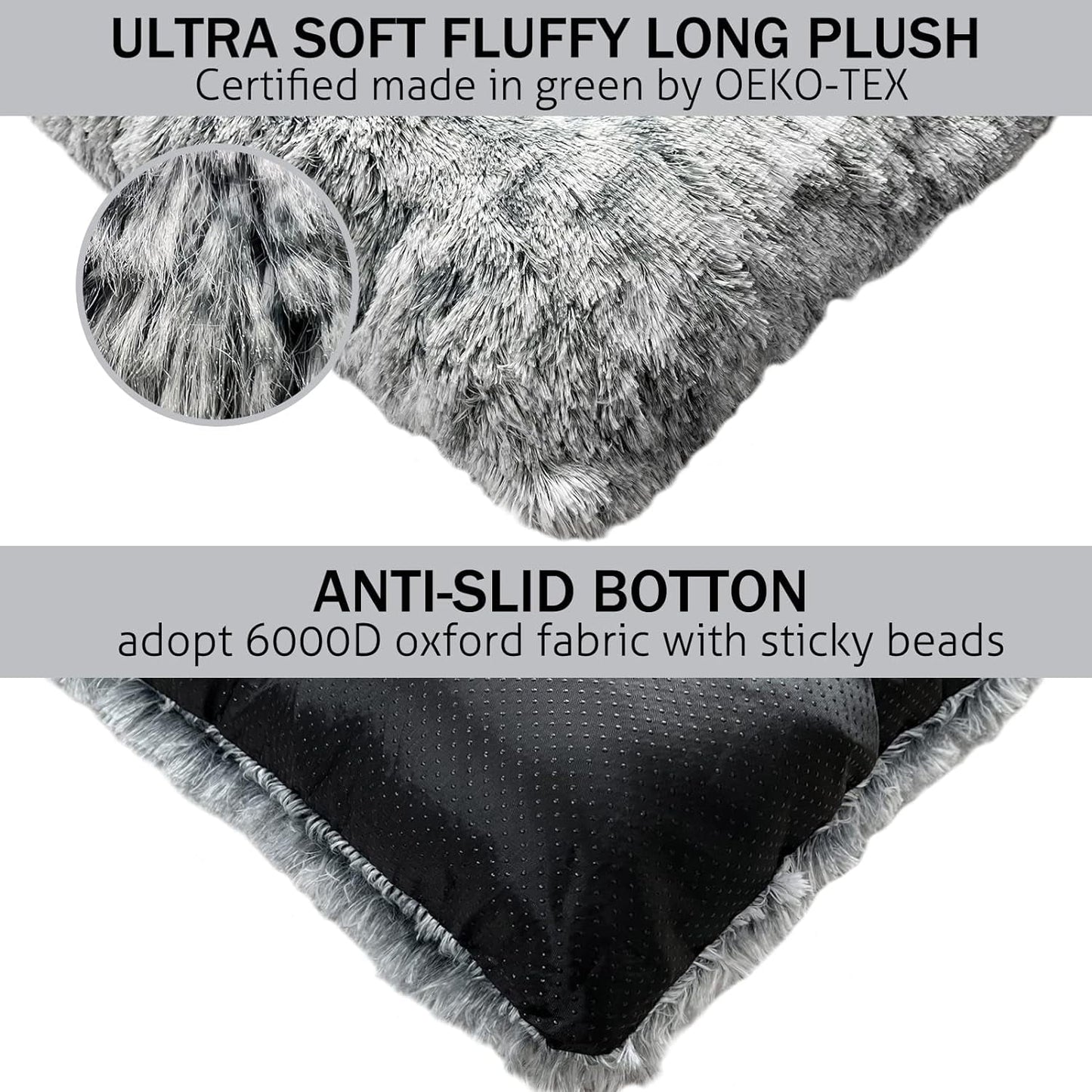 Dog Beds for Medium,Small Dogs Puppy Bed Washable Anti-Slip Sleeping Mat 35"X 23" Gray