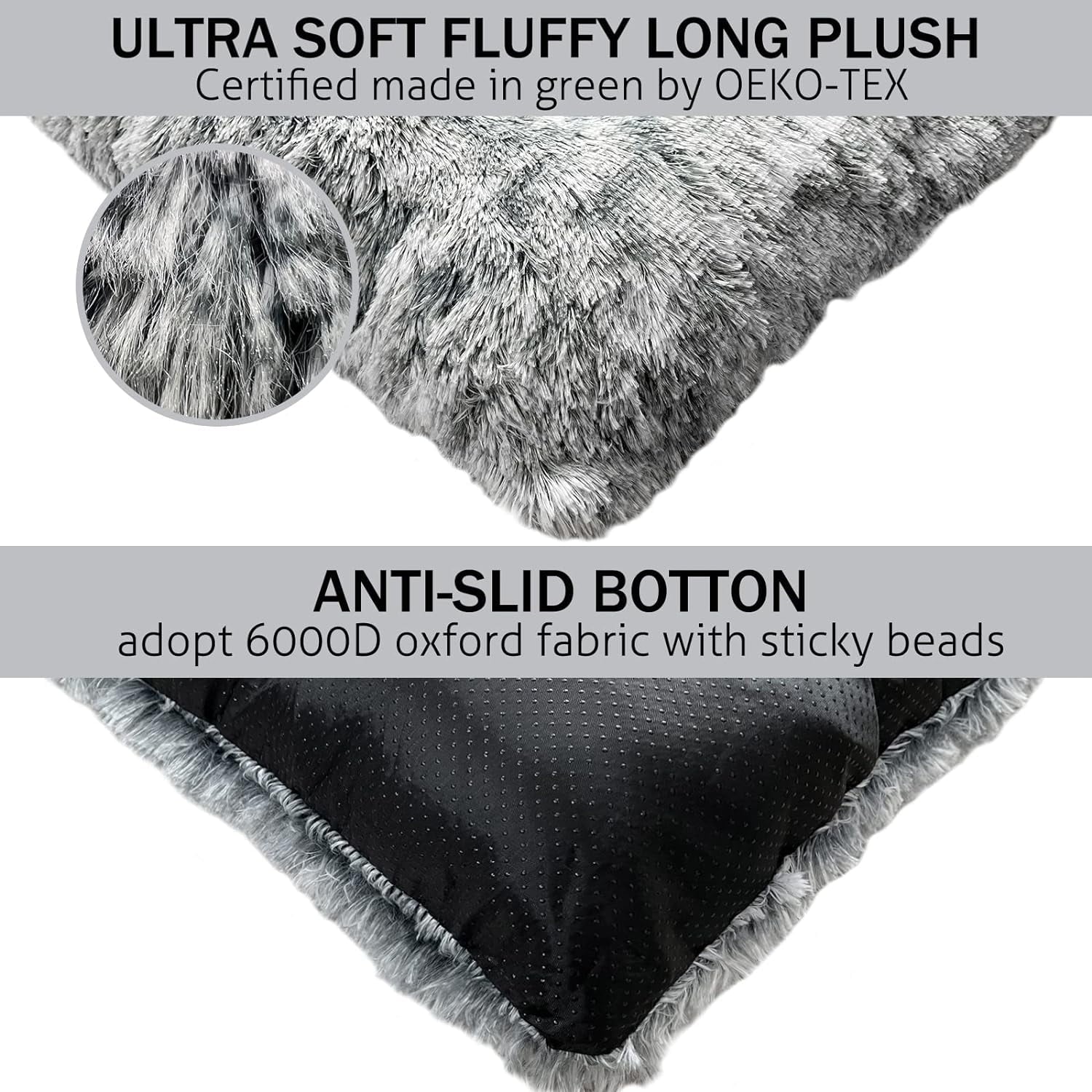 Dog Beds for Medium,Small Dogs Puppy Bed Washable Anti-Slip Sleeping Mat 35"X 23" Gray