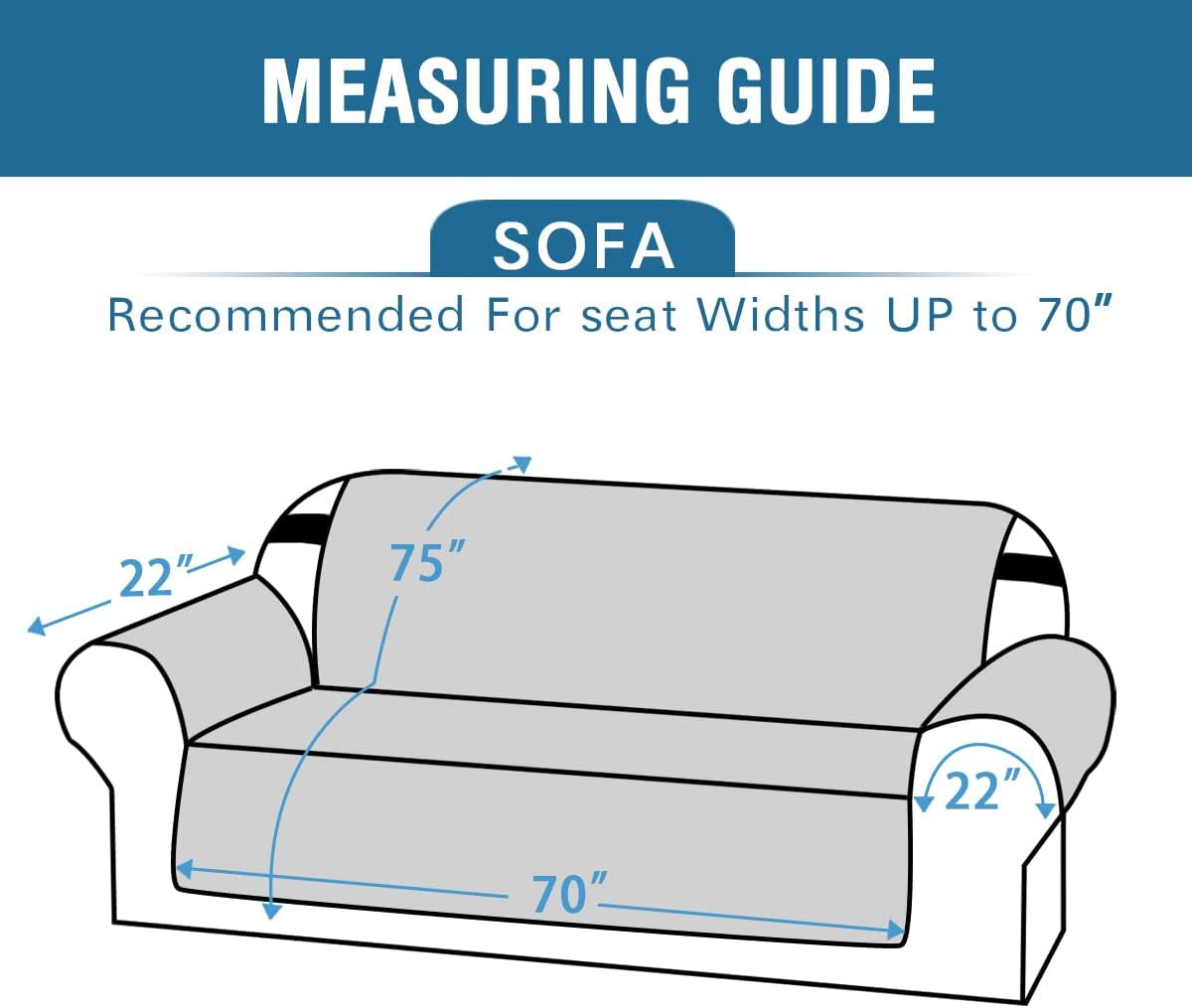 Thick Velvet Sofa Cover Soft Couch Cover for 3 Cushion Cover Washable Furniture Protector for Dogs Non-Slip Sofa Slipcover with Elastic Strap Fit Sitting Width up to 70"(Sofa, Navy)