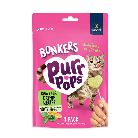 Purrpops Freeze-Dried Catnip Flavored Lollipop Treats for Cats, 4 Pack