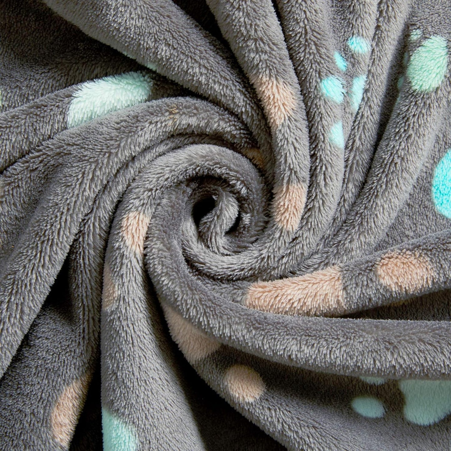 350 Gsm-Super Soft and Premium Fuzzy Flannel Fleece Pet Dog Blanket, the Cute Print Design Washable Fluffy Blanket for Puppy Cat Kitten Indoor Outdoor, Grey, 40 X 32 Inches