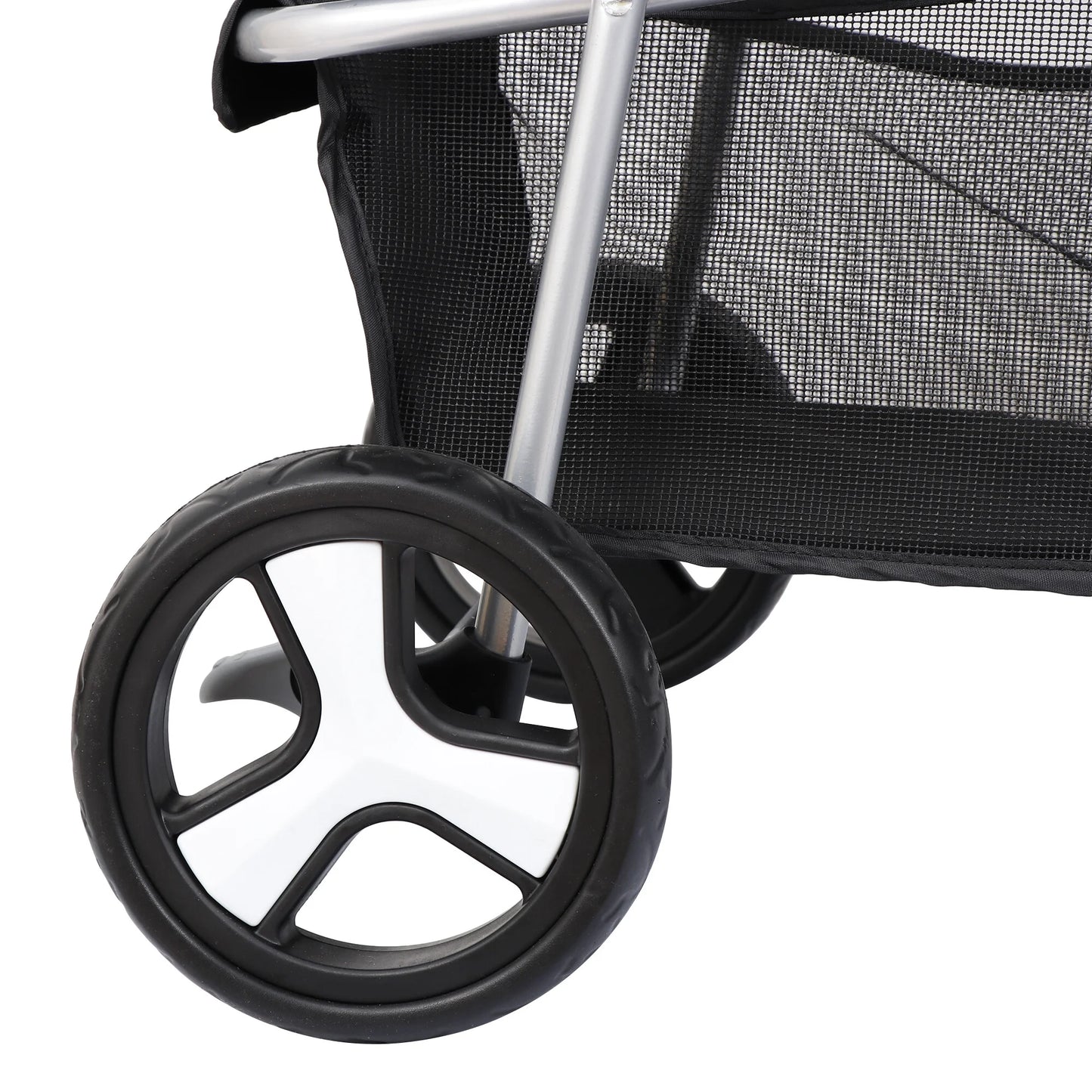 3 Wheel Foldable Pet Stroller for Small Dog Max. 33LBS W/Storage Basket