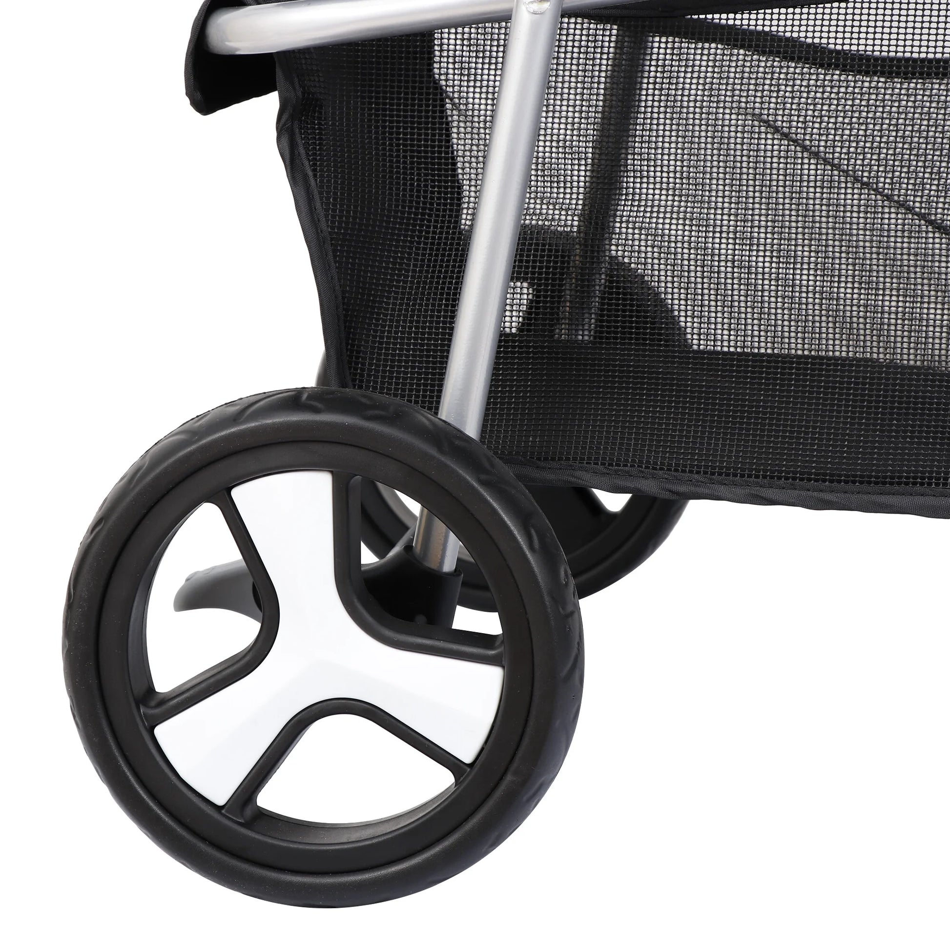 3 Wheel Foldable Pet Stroller for Small Dog Max. 33LBS W/Storage Basket