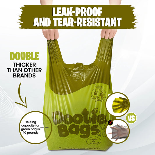 Dootie Bags® Medium-Large Dog Waste Bags, E-Z Tie Handle, Strong, Leakproof, Fits  Pooper Scoopers, Poop Bag Unscented