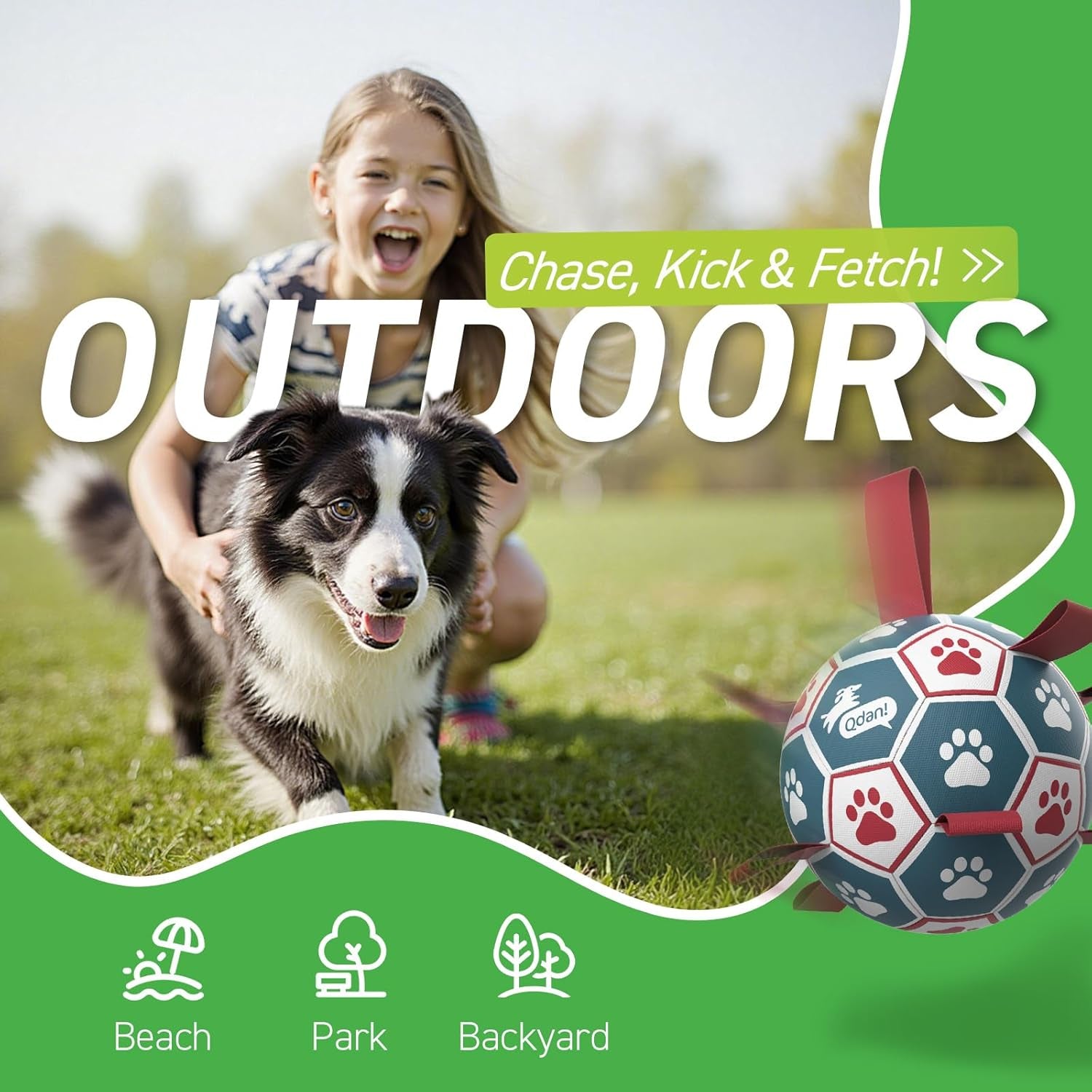 Dog Balls, World Cup Soccer Ball with Straps, Durable Herding Balls for Small Medium Pet, Puppy Birthday Gifts, Dog Water Toy, Pet Toys Puppy Ball (6 Inch)