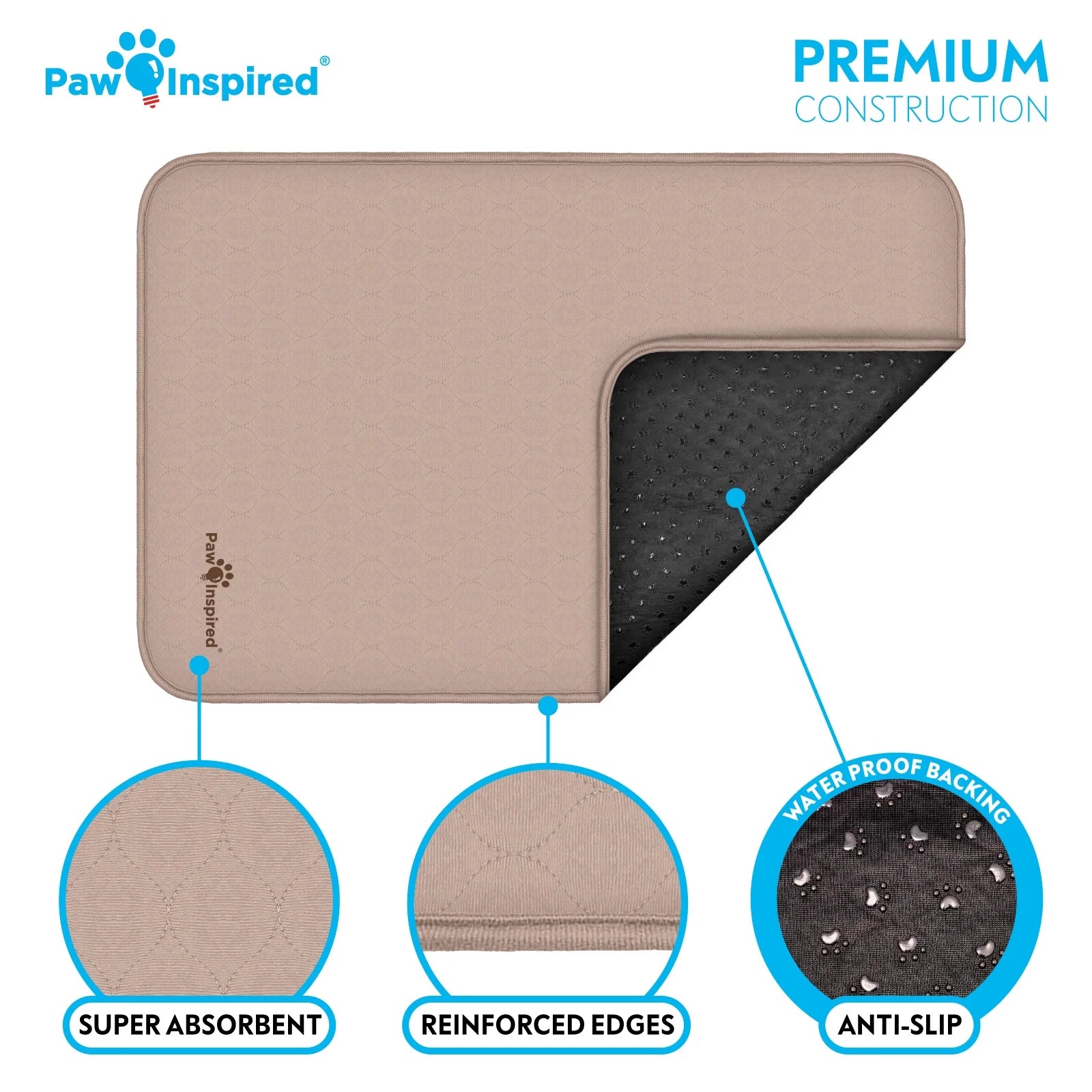 2Ct  Dog Crate Pads Mats Size 41X28” for Use with 42” Kennel and Crate | Washable Waterproof Dog Pee Pads