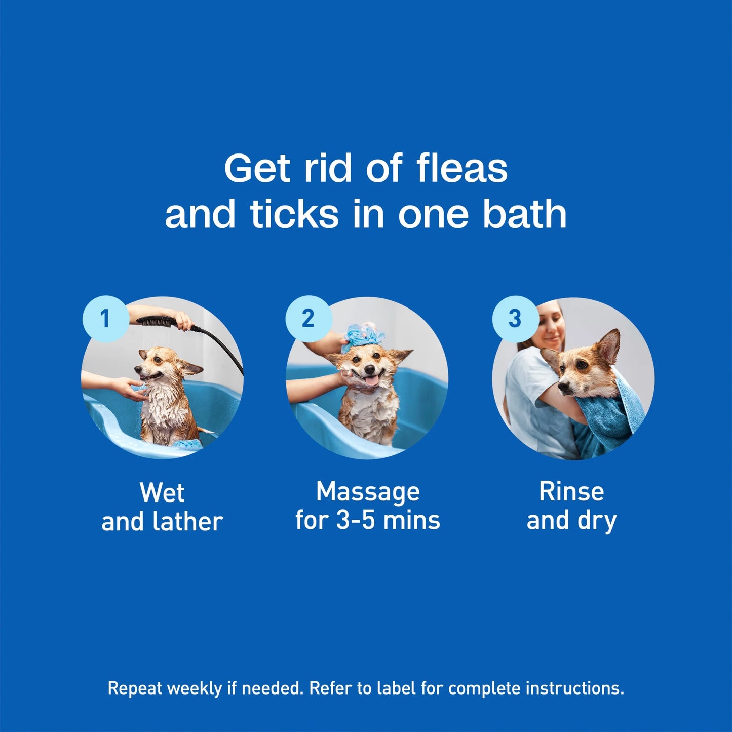 plus Flea & Tick Foaming Shampoo & Wash for Dogs & Puppies over 12 Weeks, Sensitive Skin Flea Treatment for Dogs and Puppies, Kills Adult Fleas, Ticks and Lice on Contact, 10 Fluid Ounces