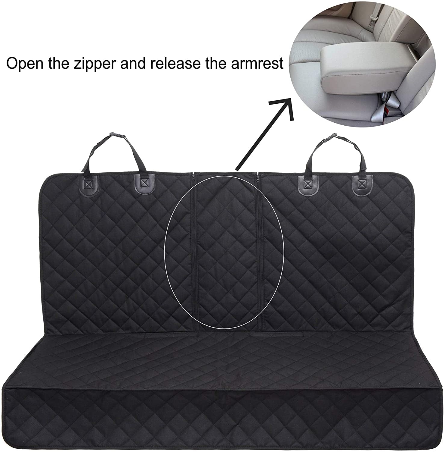 Dog Seat Cover, 100% Waterproof Bench Seat Cover Protector Scratch Proof Nonslip Durable Soft Pet Back Seat Covers for Cars Trucks & SUV