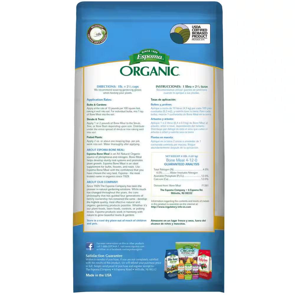 4 Lbs. Organic Bone Meal Dry Plant Food