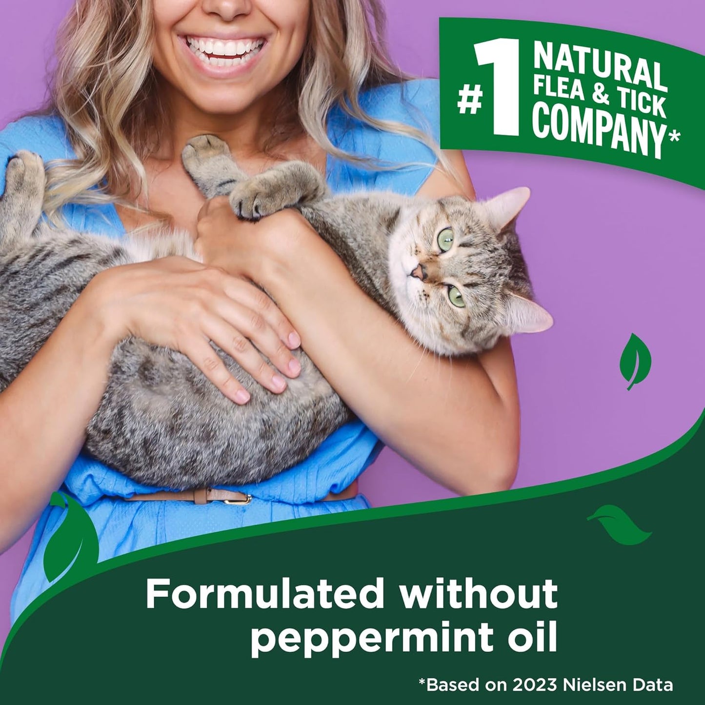 Natural Flea & Tick Mist for Cats – Plant-Powered Spray with Cotton Spice Scent – Natural Flea Prevention and Pest Control – Gentle Formula for Indoor Use – Safe for Pets – 6.3 Oz