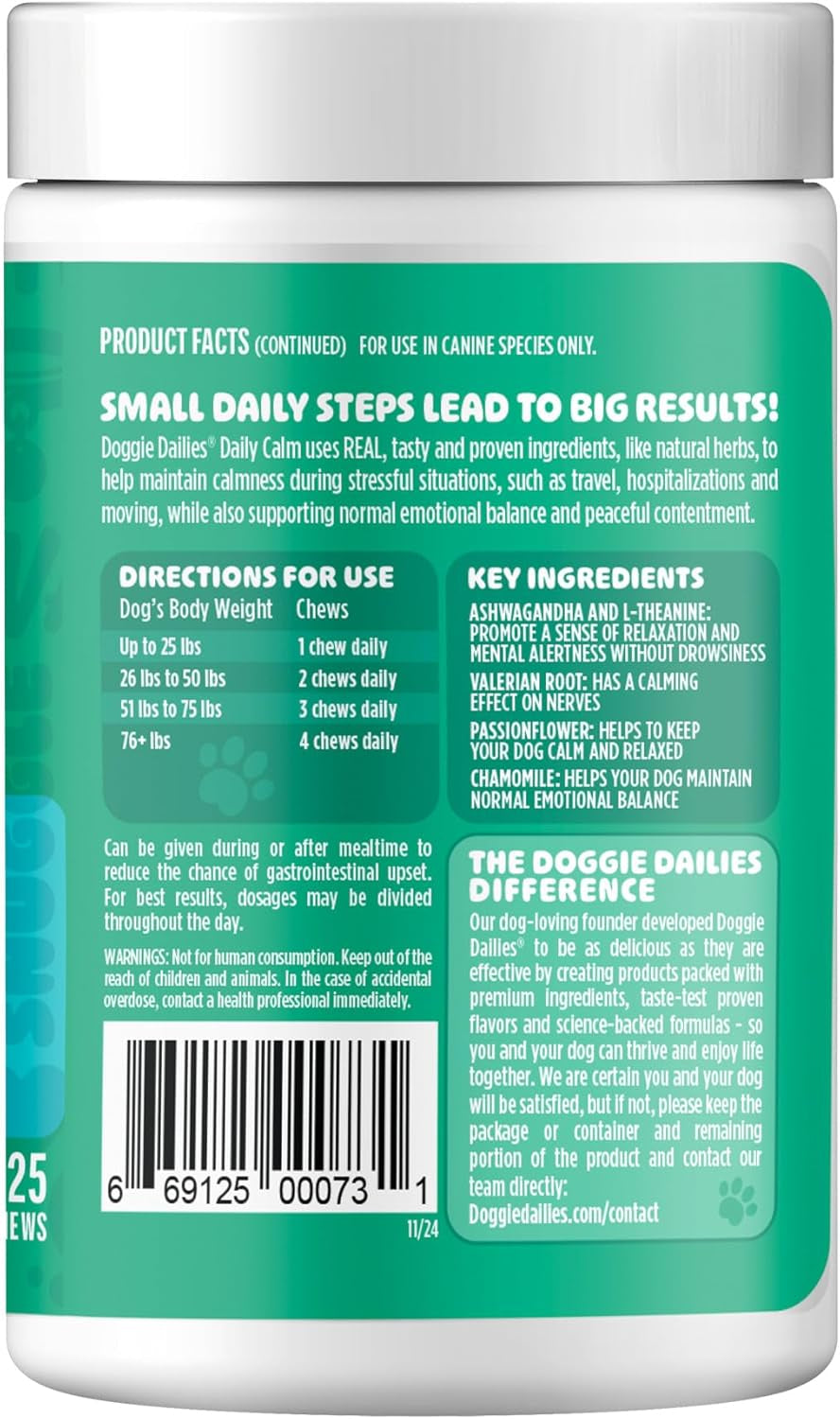 Calming Chews for Dogs - Melatonin for Dogs with Chamomile to Help Manage Stress Relief - Calm & Relaxation during Thunderstorms, Fireworks, Travel, & Separation (Turkey) 225 Soft Chews