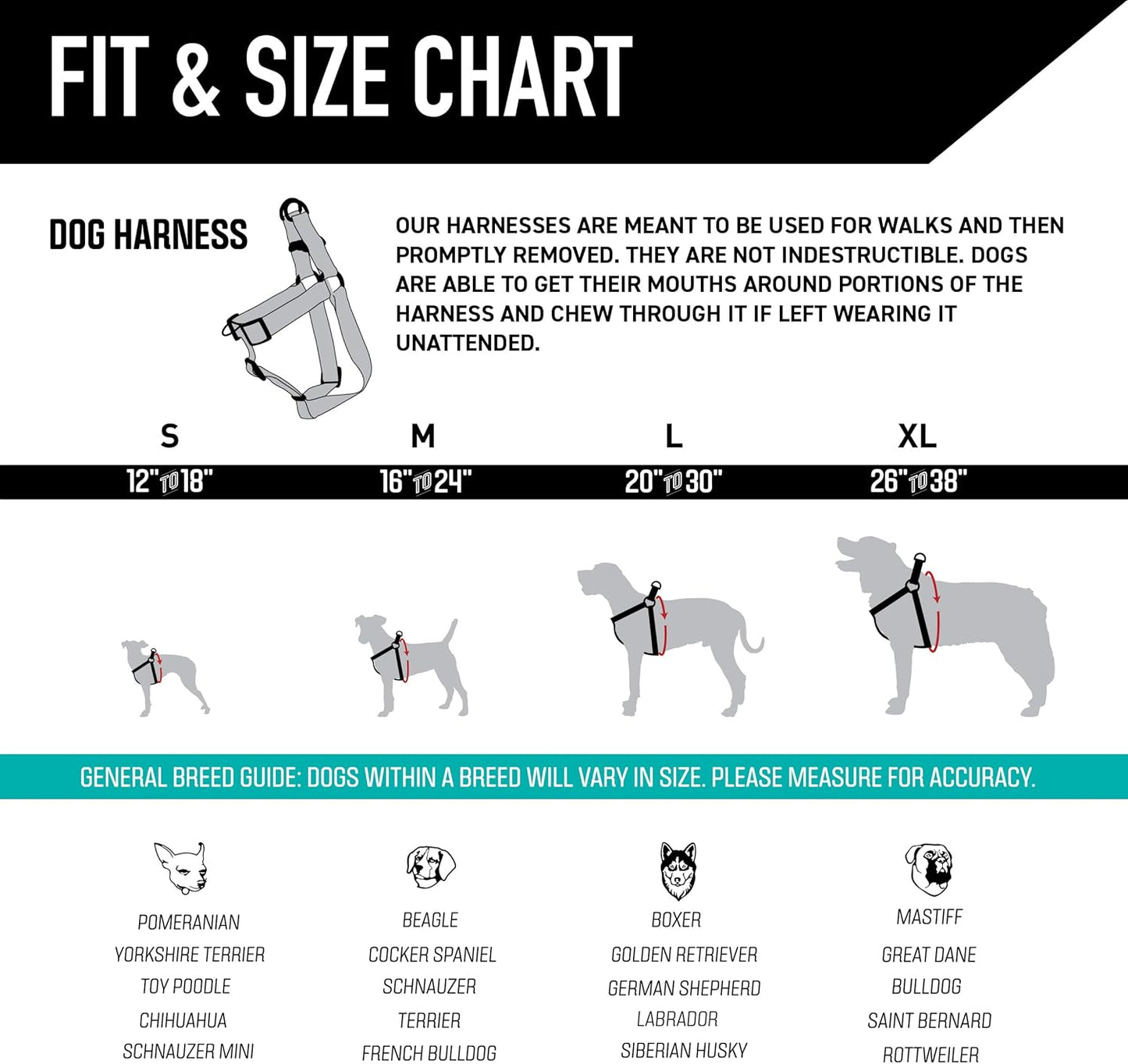Wolfgang Heavy Duty Adjustable Dog Harness, Pull-Tested to over 800 Lbs for Walking & Training, Losmuertos Print, Large