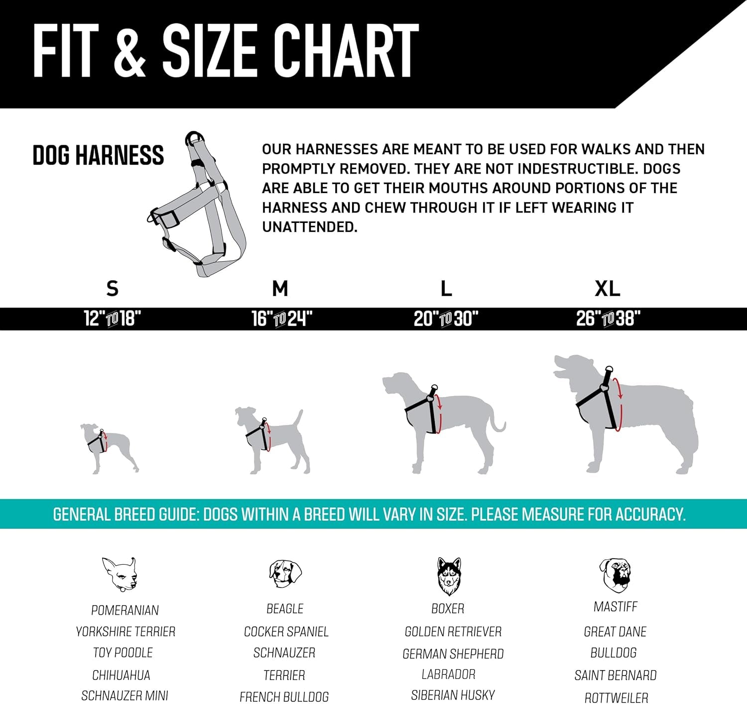 Wolfgang Heavy Duty Adjustable Dog Harness, Pull-Tested to over 800 Lbs for Walking & Training, Losmuertos Print, Large