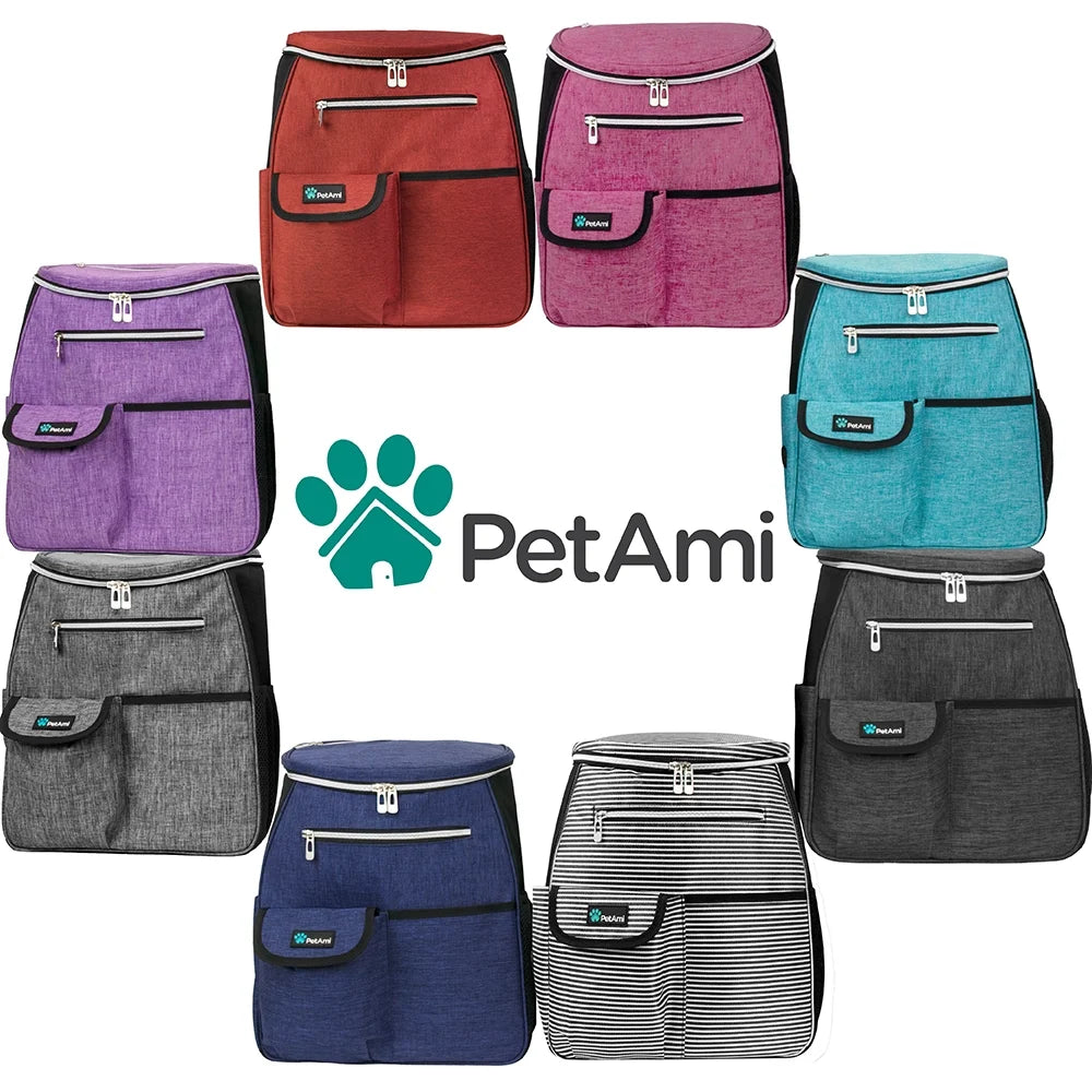 Dog Travel Bag Backpack, Airline Approved Dog Bags for Traveling, Puppy Diaper Bag Supplies, Pet Camping Essentials Hiking Accessories Dog Mom Gift, Food Container, Collapsible Bowls, Red