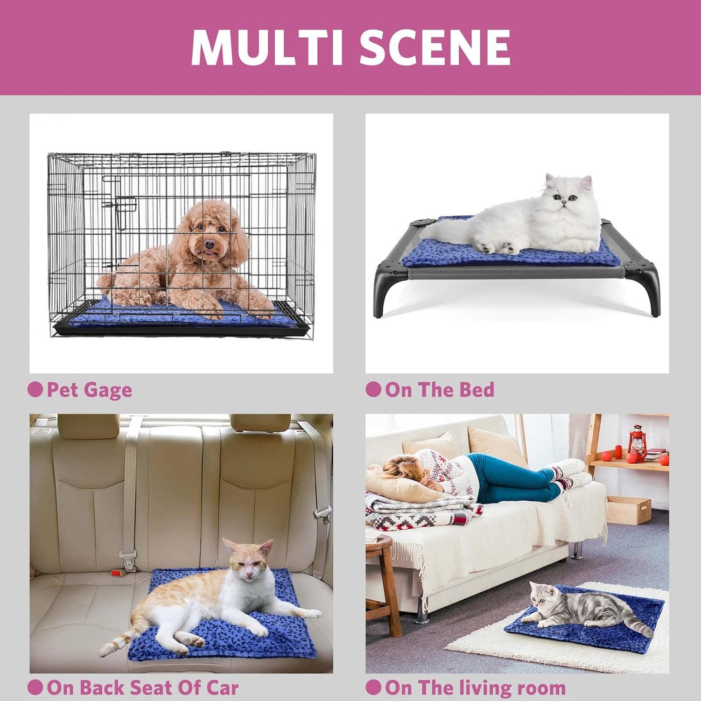 Self Warming Cat Bed, Super Soft Cat Dog Pet Bed, Super Soft Cat Dog Pet Bedthick Fabric, Double-Sided Usable Washable, Non Electric.