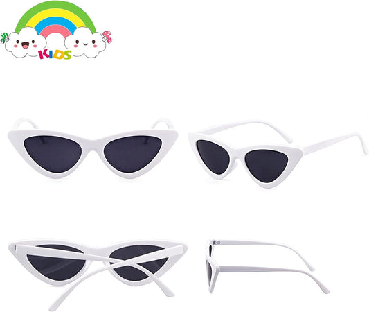 Retro Vintage Narrow Cat Eye Sunglasses for Kids Heart Shaped Sunglasses