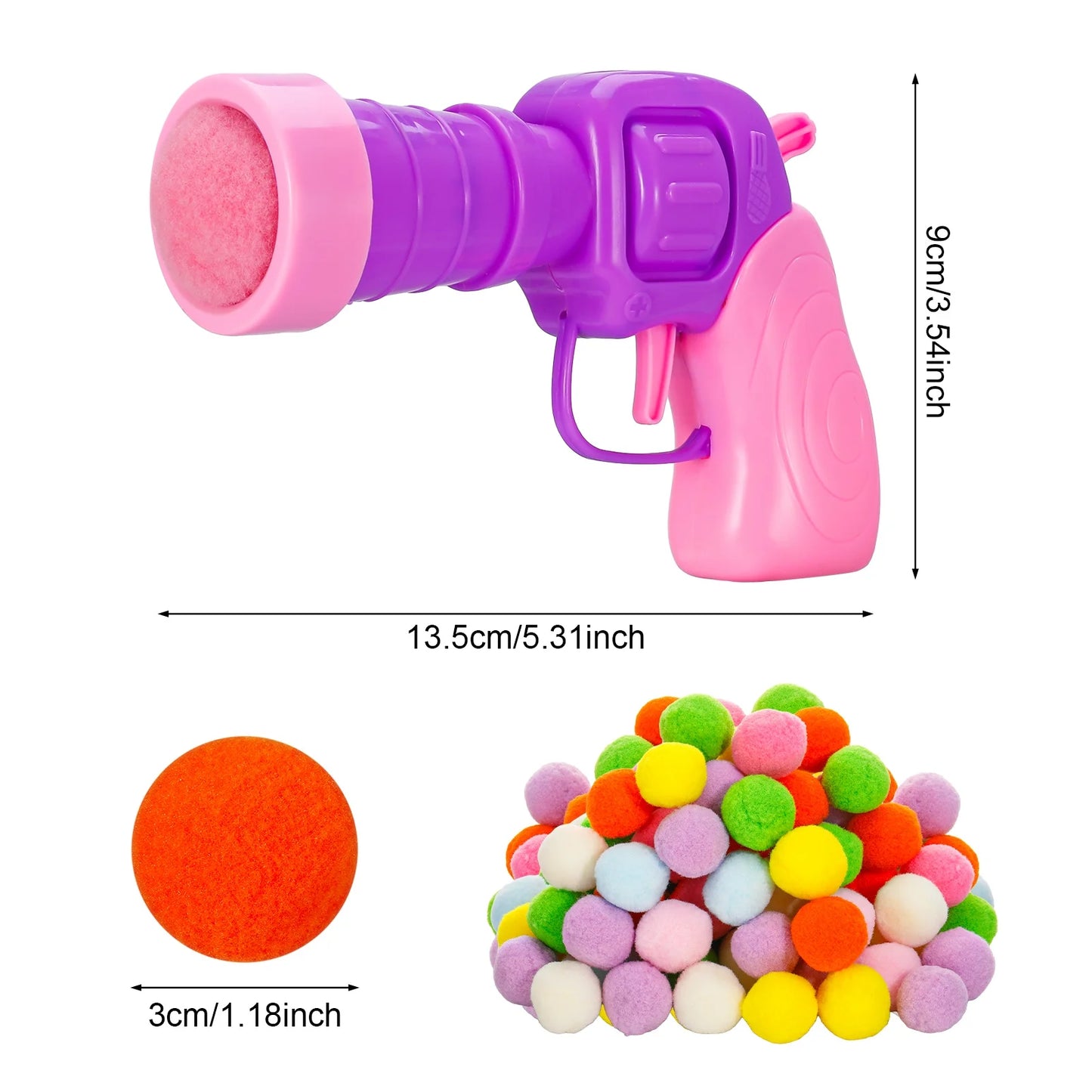 Interactive 100-Piece Cat Toy Ball Set with Launchers, Purple