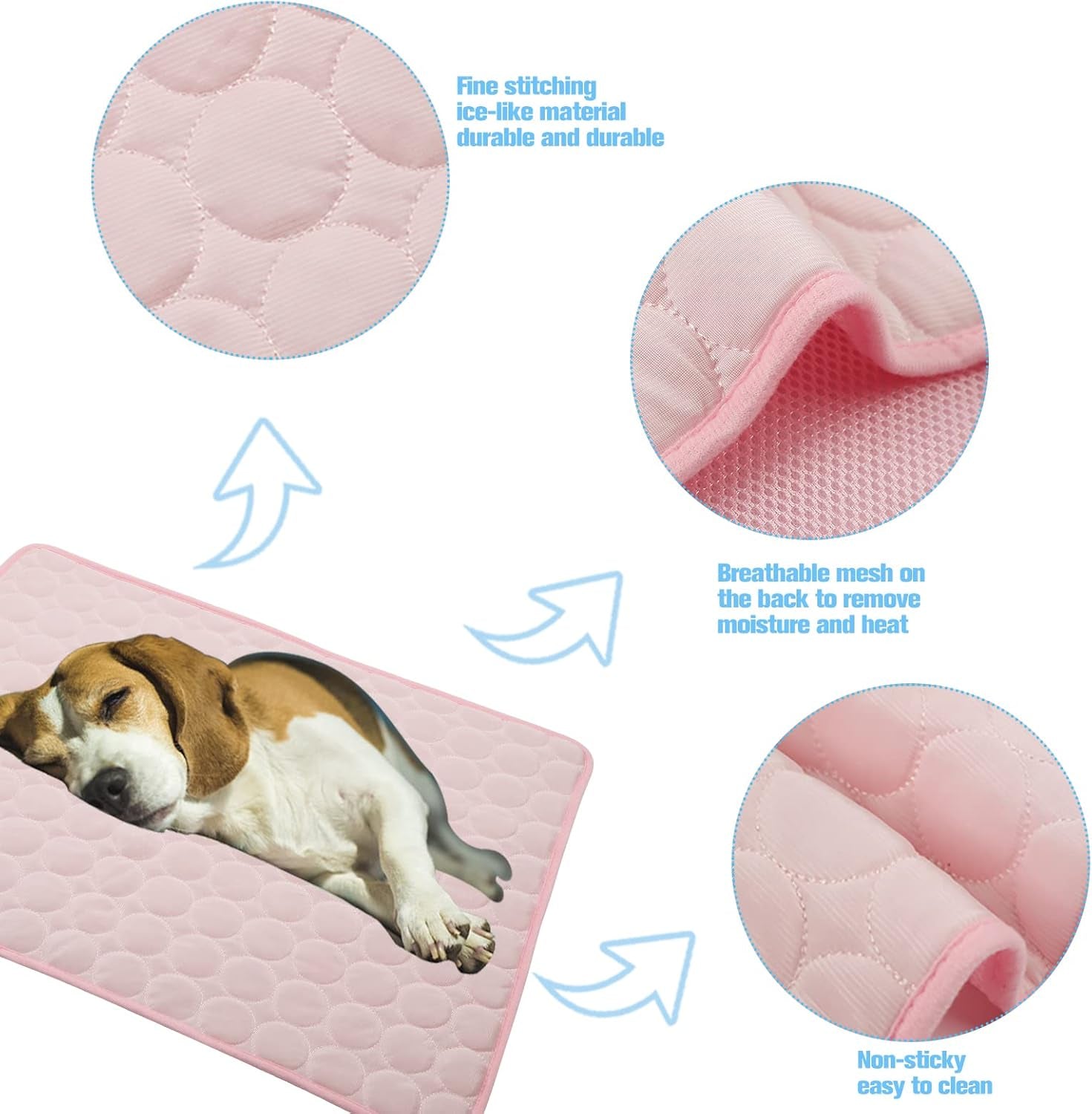 Dog Cooling Mat Large Cool Pad Summer Pet Bed for Dogs Cats Kennel Pad Breathable Self Coolings Blanket Crate Sleep Machine Washable