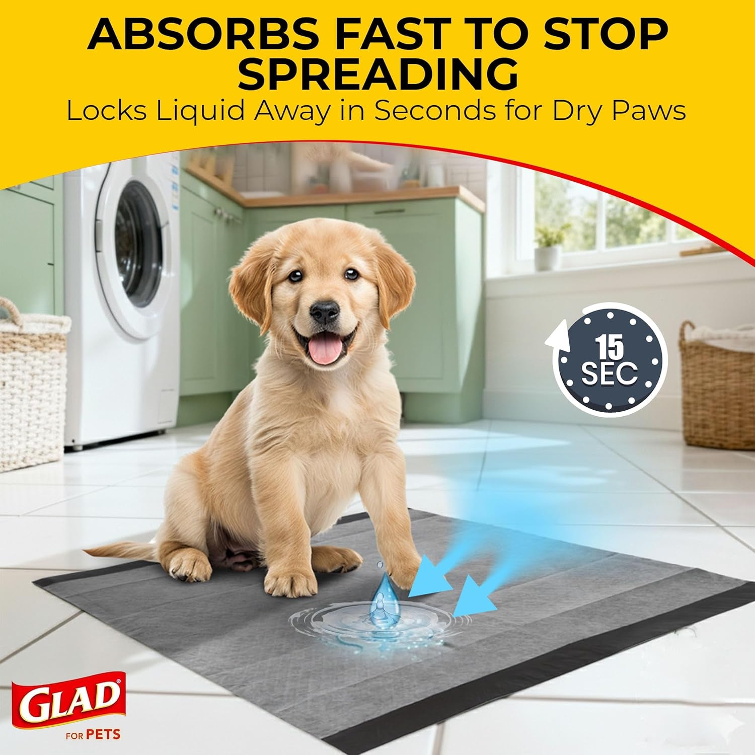 for Pets Black Charcoal Puppy Pads, 23"X23" Disposable Training Pads That Absorb & Neutralize Urine with Activated Carbon - 100 Count