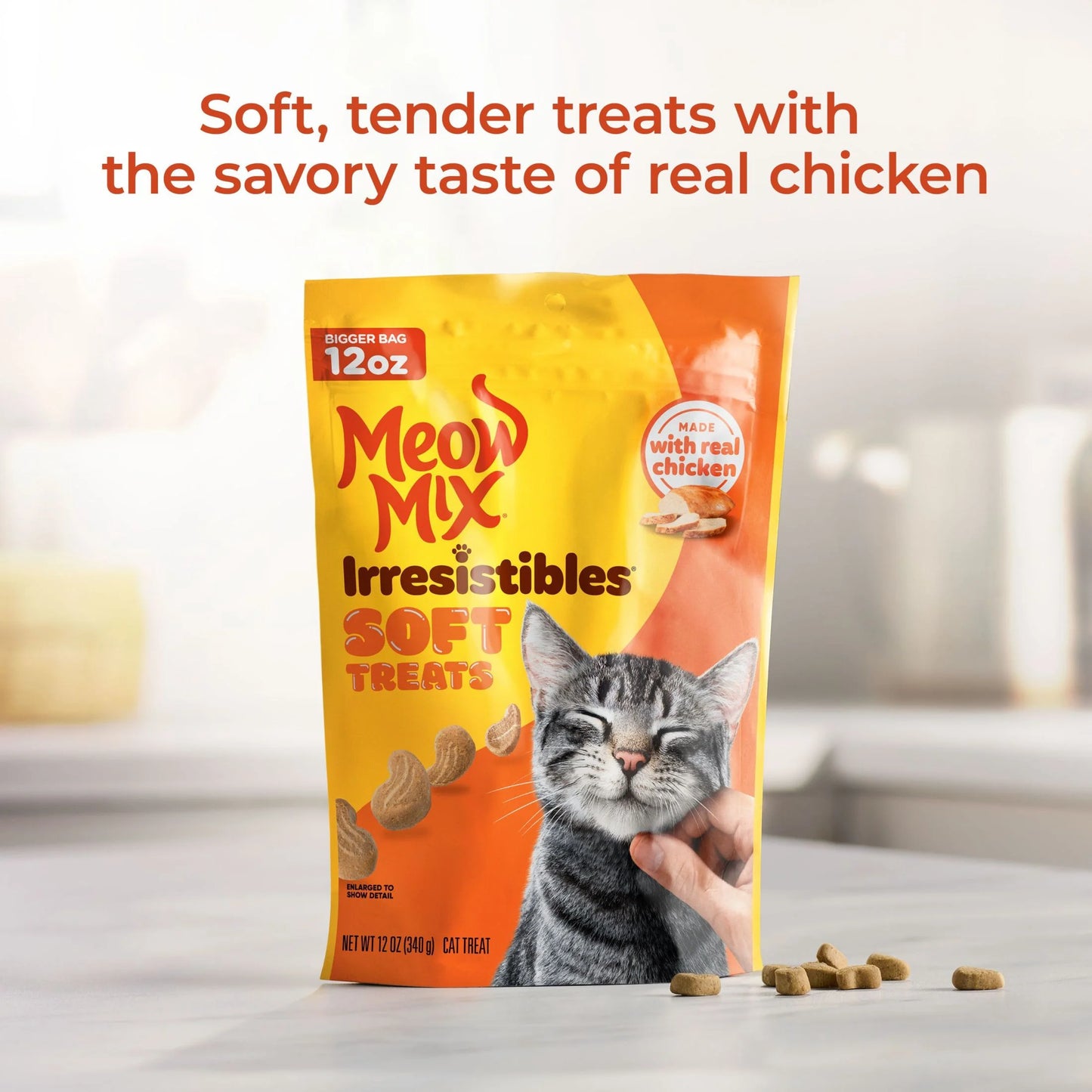 Irresistibles Soft Cat Treats Made with Real Chicken, 12 Oz Pouch