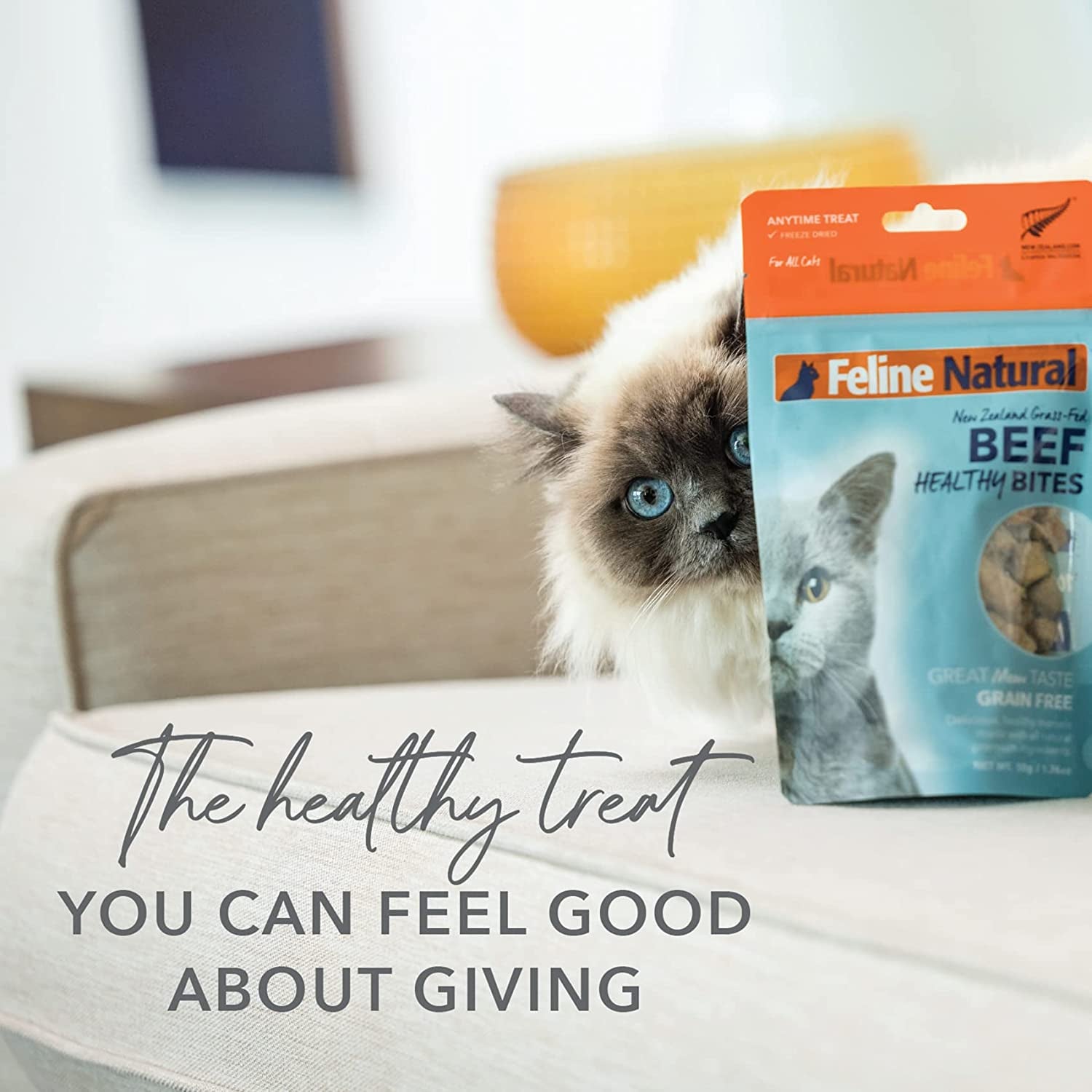 Freeze Dried Cat Treats – New Zealand Single-Source Protein Treats for Cats - Grain-Free Healthy Cat Snacks, Lamb Bites, 1.76Oz