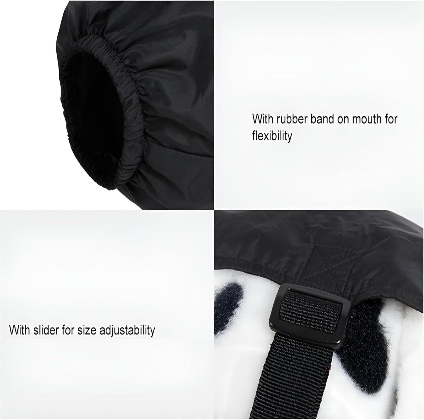 Dog Calming Cap Eye Mask Nylon Shading Pet Mask Muzzle for Grooming anti Car Sickness (Black,L)