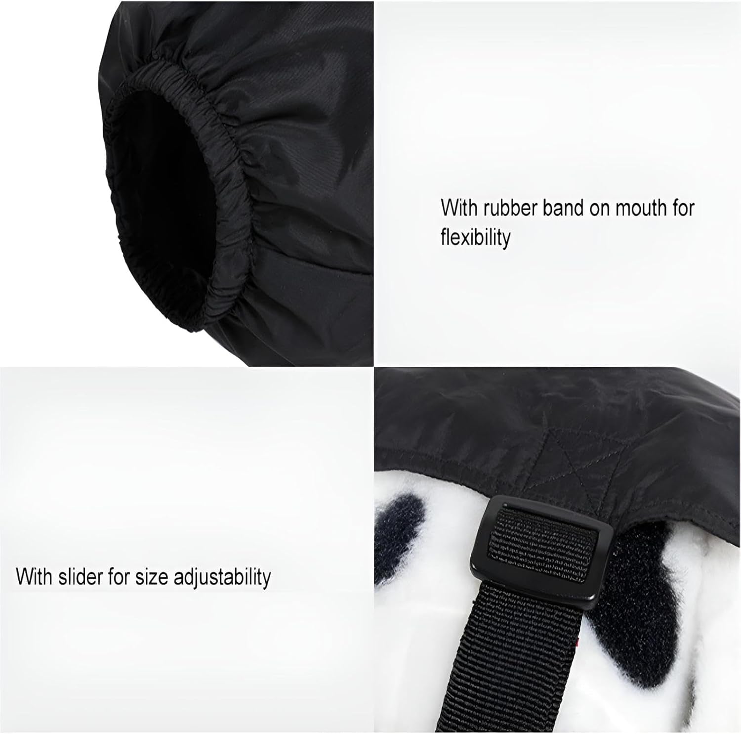 Dog Calming Cap Eye Mask Nylon Shading Pet Mask Muzzle for Grooming anti Car Sickness (Black,L)