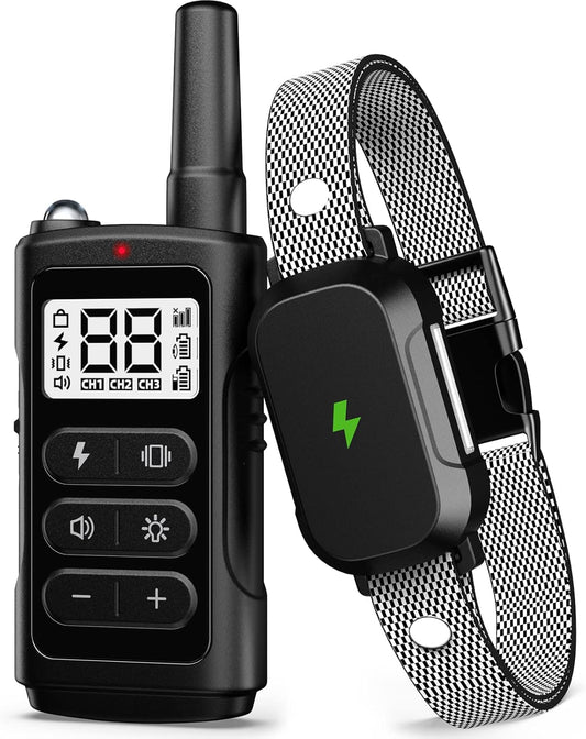 Dog Training Collar with 3300Ft Remote Range 4 Training Modes Rechargable IPX7 Waterproof Electric Dog Collar with Remote for Large Medium Small Dogs