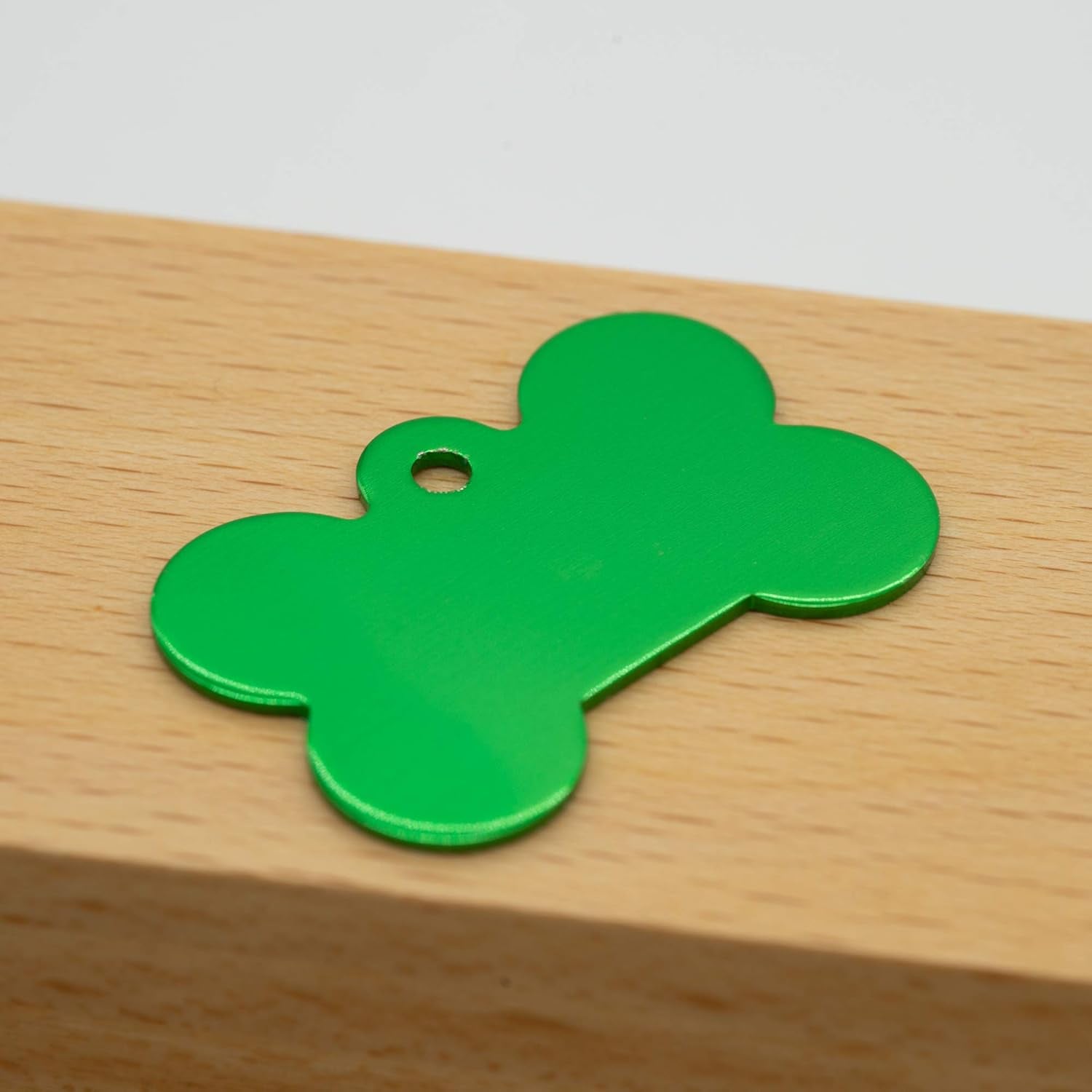 Aluminium Blank Bone Shape Dog ID Tags Pet ID Tags Number Tag with Key Ring 20Pcs (Green)