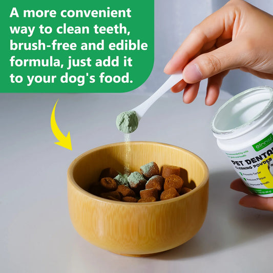 Dental Health Powder for Dogs, Dog Oral Care Dental Care Powder with Probiotics, Dog'S Teeth Cleaning, Fresh Breath, Plaque, Tartar - 80G