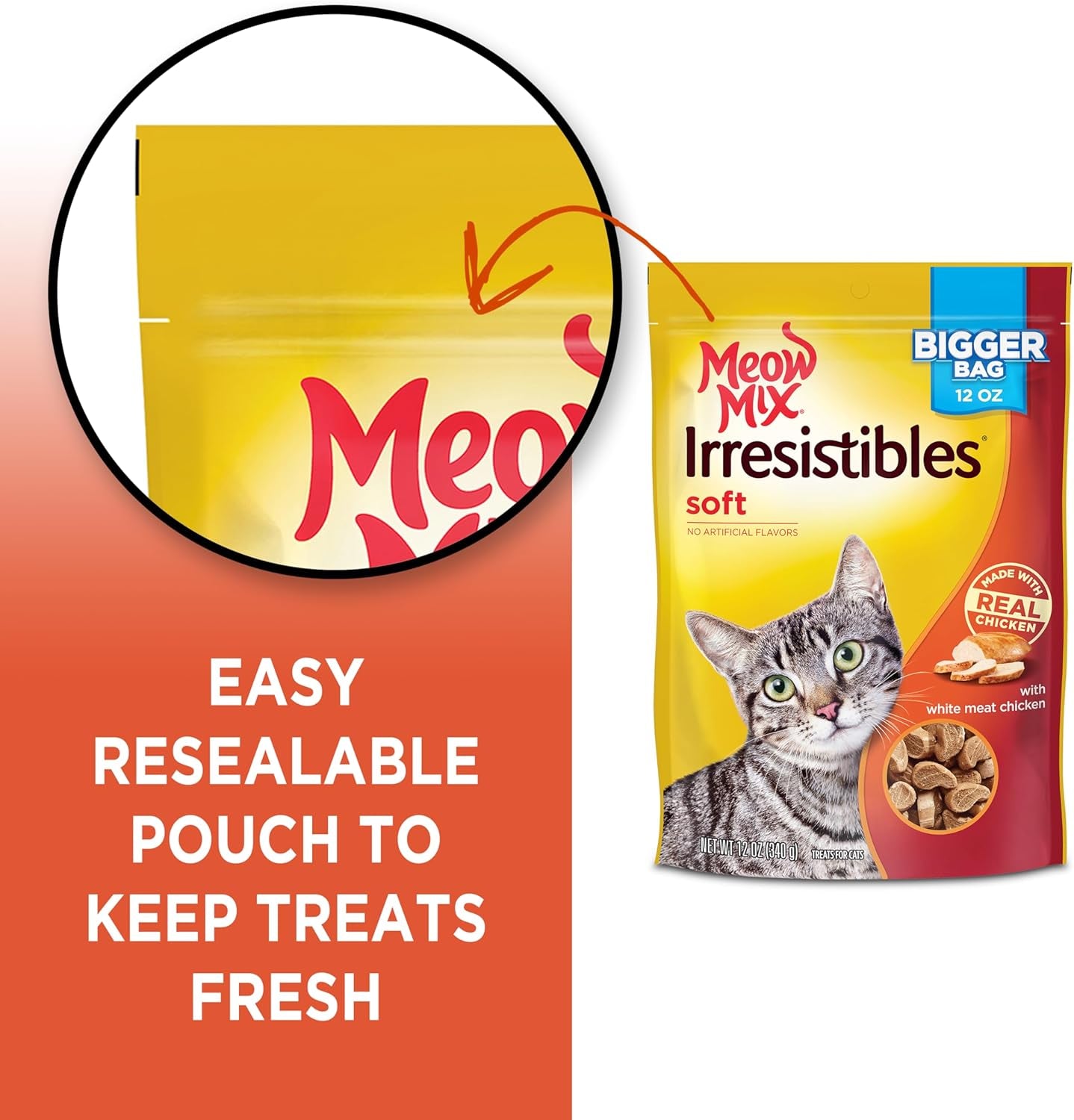 Irresistibles Soft Cat Treats, White Meat Chicken, 12 Ounce (Pack of 5)