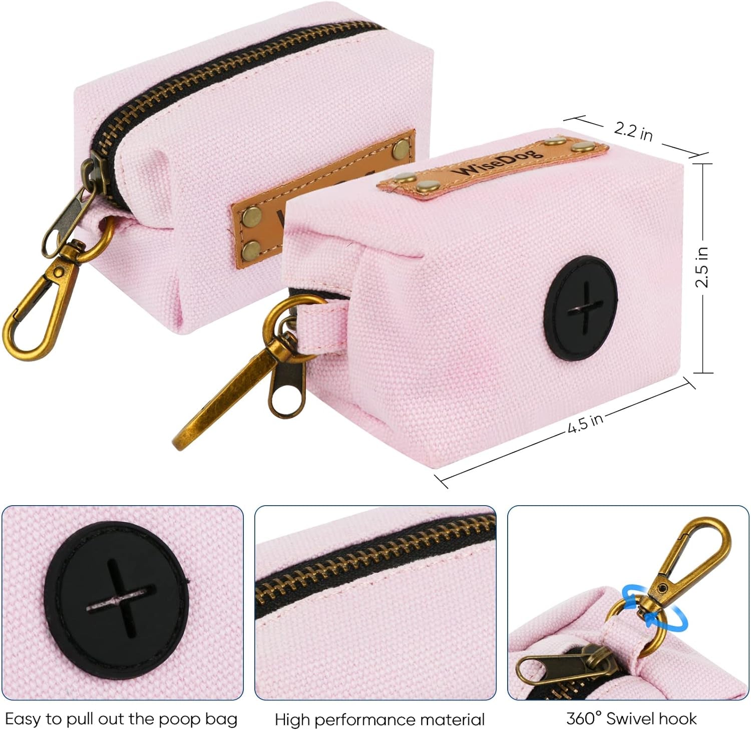 Dog Collar and Leash Set, Waterproof Adjustable Puppy Collars with Cute Tag 5FT Dog Leash with Poop Bag for Small Medium Large Dogs (M, Pale Pinkish Purple)